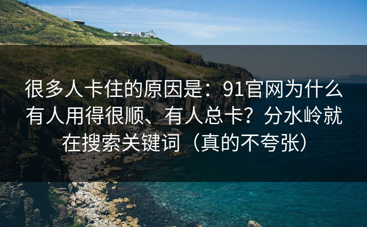 很多人卡住的原因是：91官网为什么有人用得很顺、有人总卡？分水岭就在搜索关键词（真的不夸张）