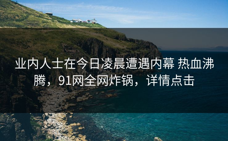 业内人士在今日凌晨遭遇内幕 热血沸腾,91网全网炸锅,详情点击 业内人士在今日凌晨遭遇内幕 热血沸腾,91网全网炸锅,详情点击