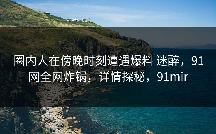 圈内人在傍晚时刻遭遇爆料 迷醉,91网全网炸锅,详情探秘,91mir