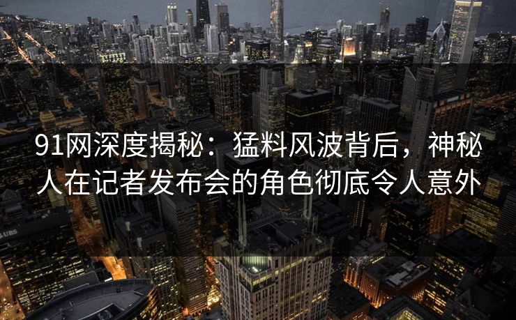 91网深度揭秘：猛料风波背后，神秘人在记者发布会的角色彻底令人意外